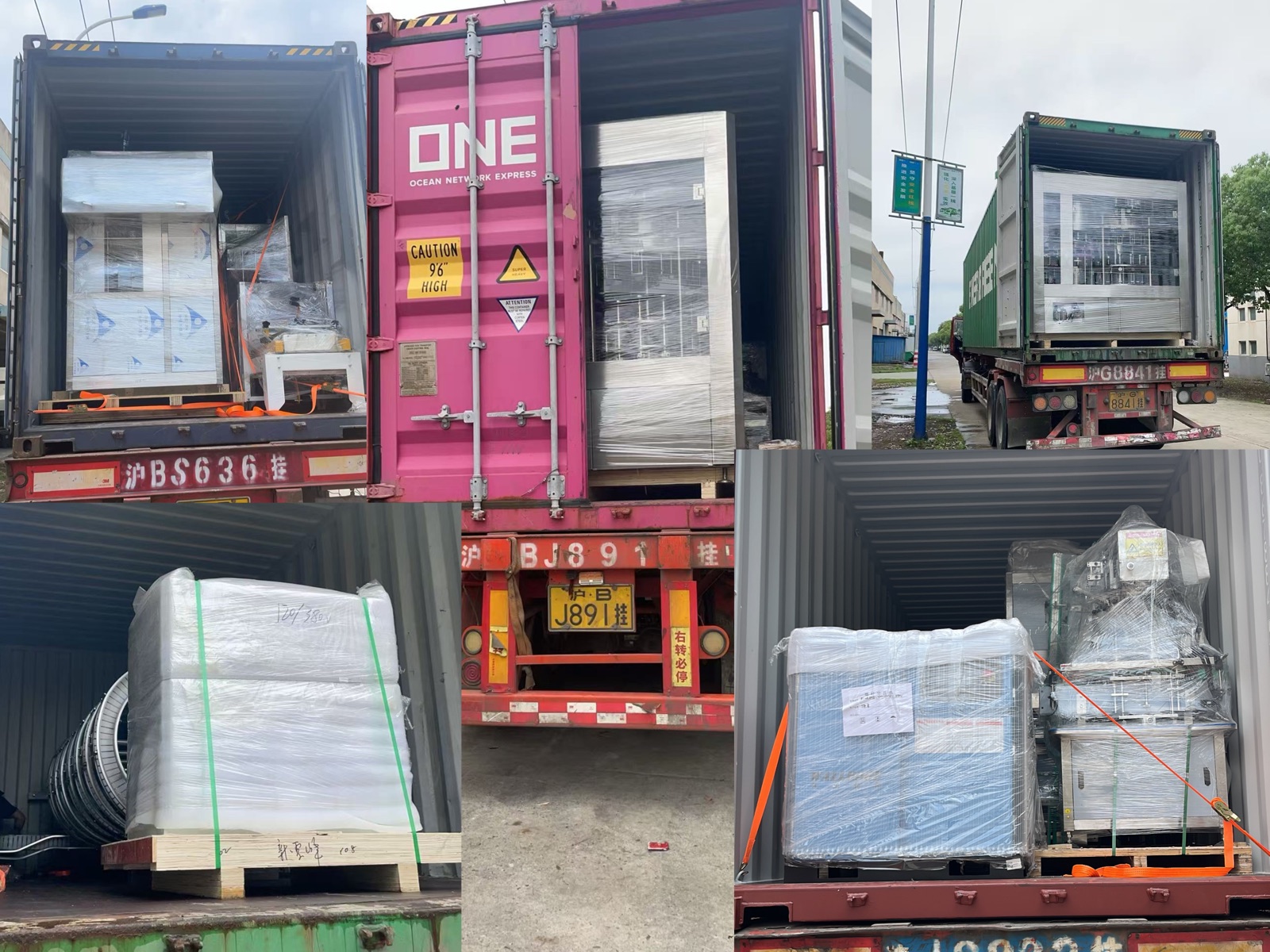 Container Loading Sokos filling machines packed and loaded into containers for overseas delivery