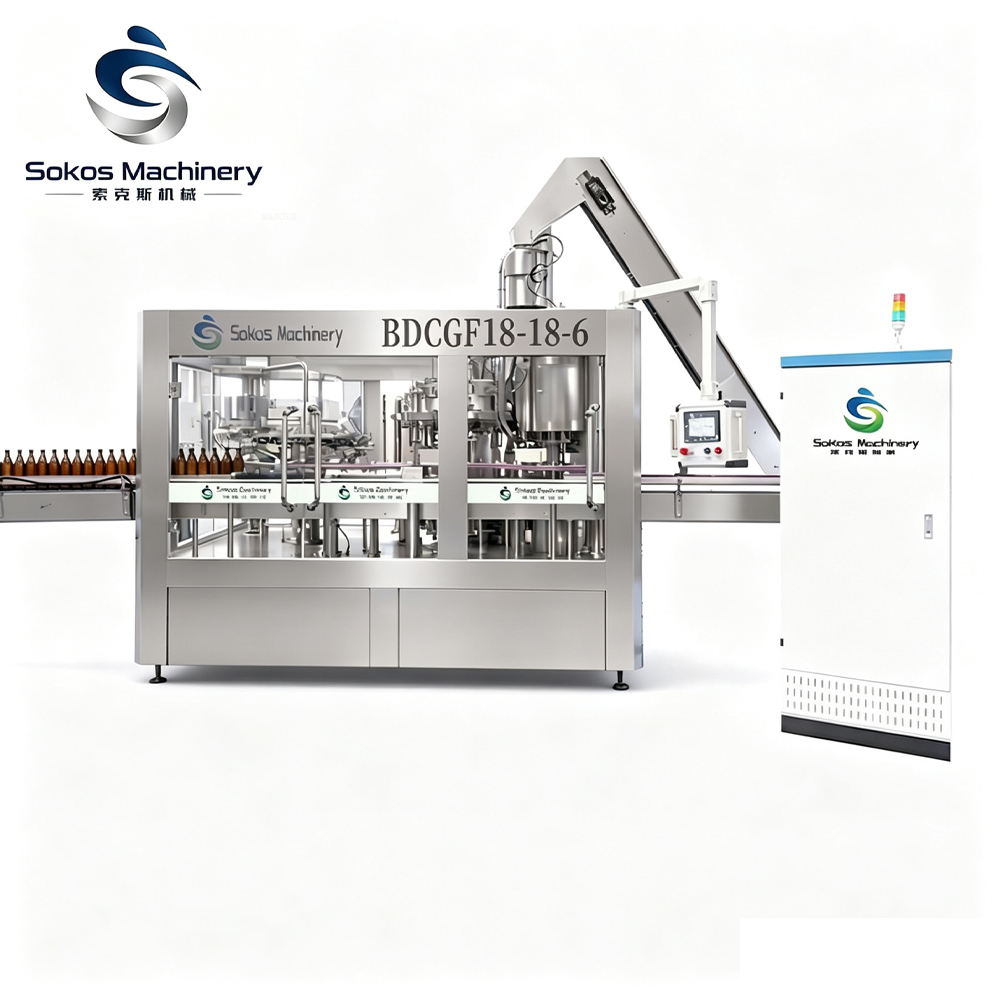 Sokos Automatic Glass Bottle Beer Filling Machine Rinsing Filling Capping Equipment